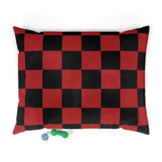 Cozy Pet Bed - Heimtierbett Red & Black Chess (S/M/L) - WOOVE