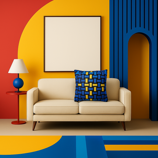 02 BLUE VOLTAGE Schwarz, Blau & Gelb l Kissenbezug - WOOVE