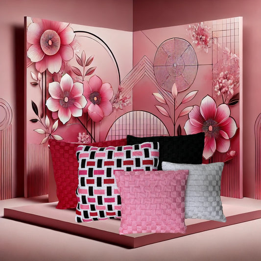 06 ROSE MONO Rosa l Kissenbezug - WOOVE