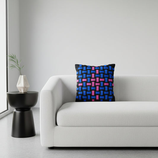 Neon Wave - Handgewebtes Design-Kissen