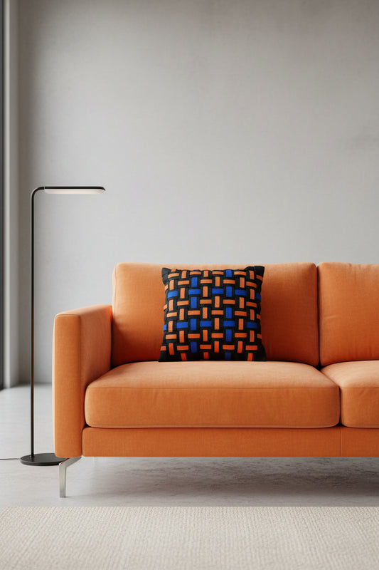 Urban Sunset - Handgewebtes Design-Kissen