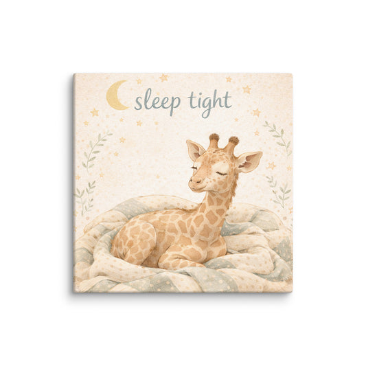 Sleep Tight Giraffe / Mini-Leinwandbild