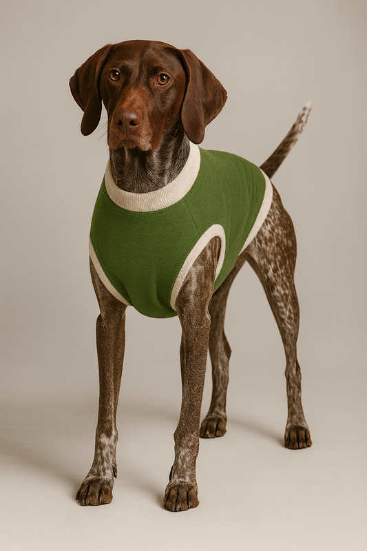 Hunde Strickpulli - Green & Sand / gestrickt, OEKO-TEX® - WOOVE