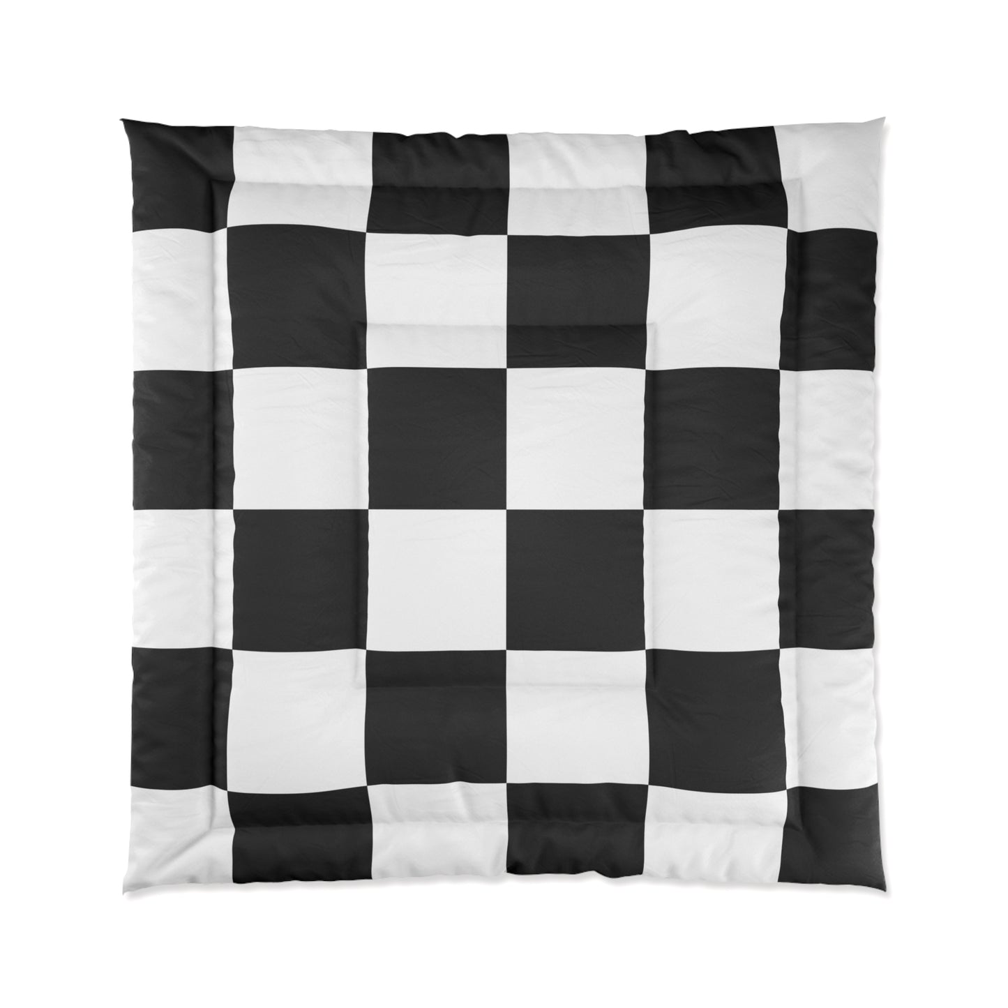 Design Comforter – stilvolle Tagesdecke mit weichem Griff - Black & White Chess - WOOVE