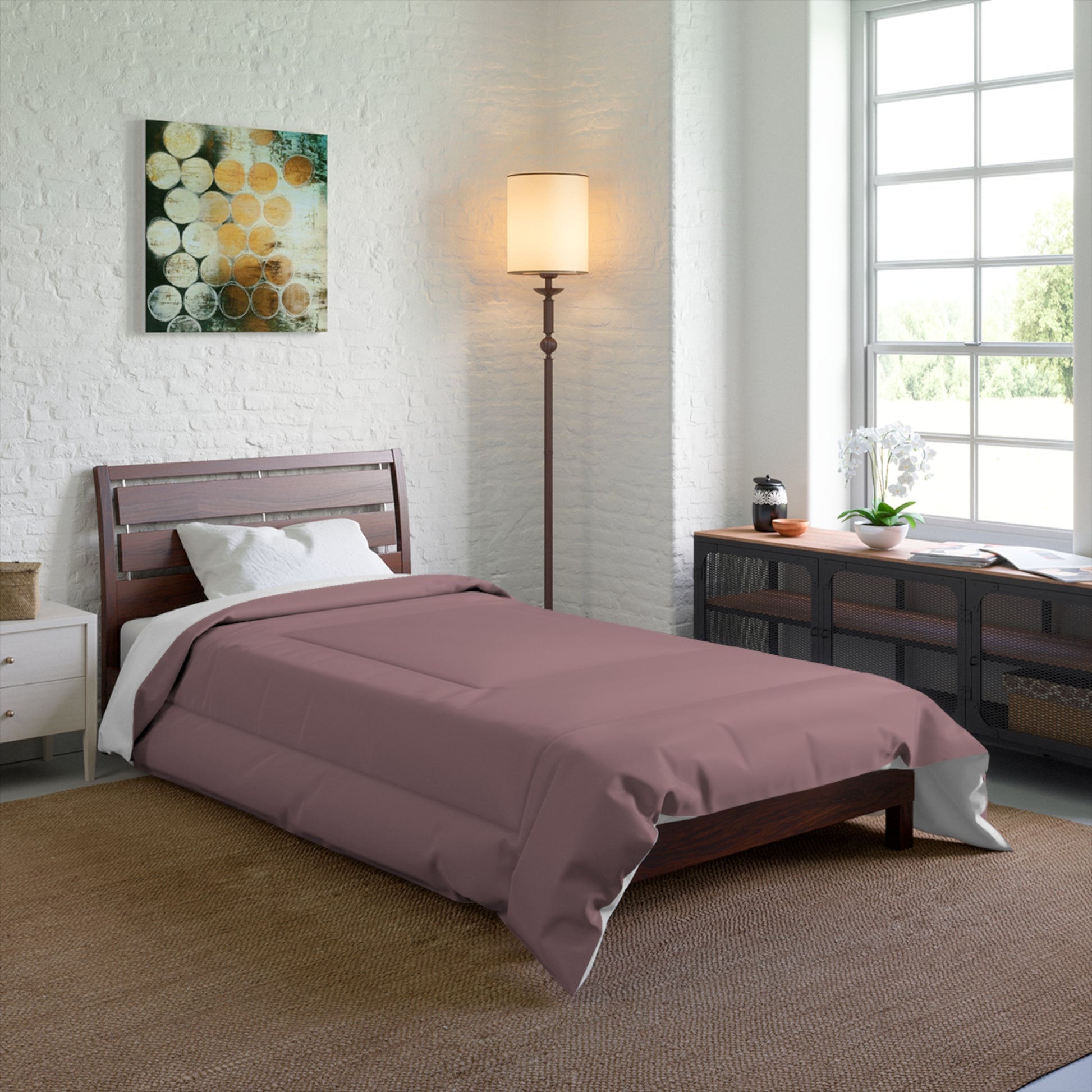 Design Comforter – stilvolle Tagesdecke mit weichem Griff - Blush - WOOVE