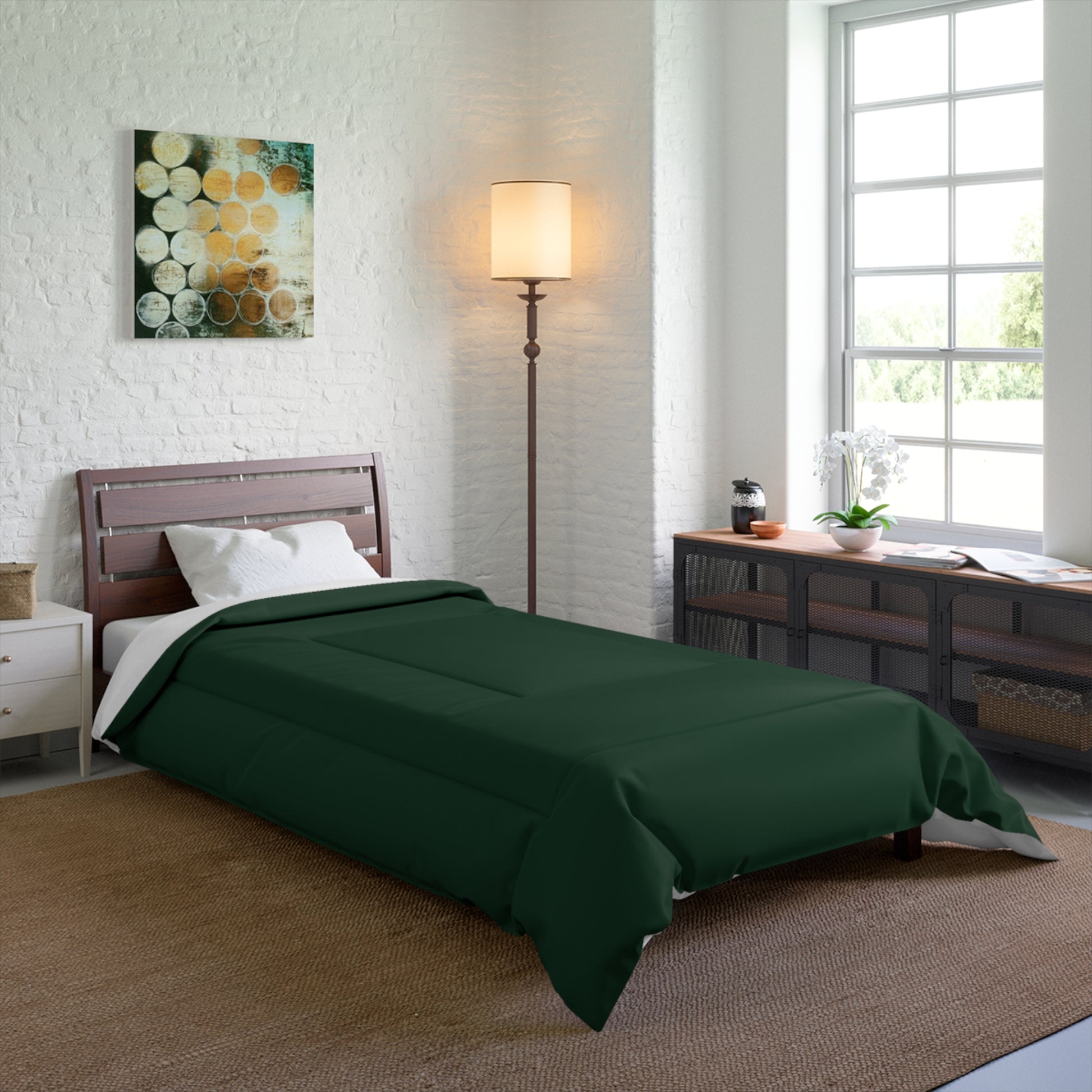 Design Comforter – stilvolle Tagesdecke mit weichem Griff - Forest Green - WOOVE