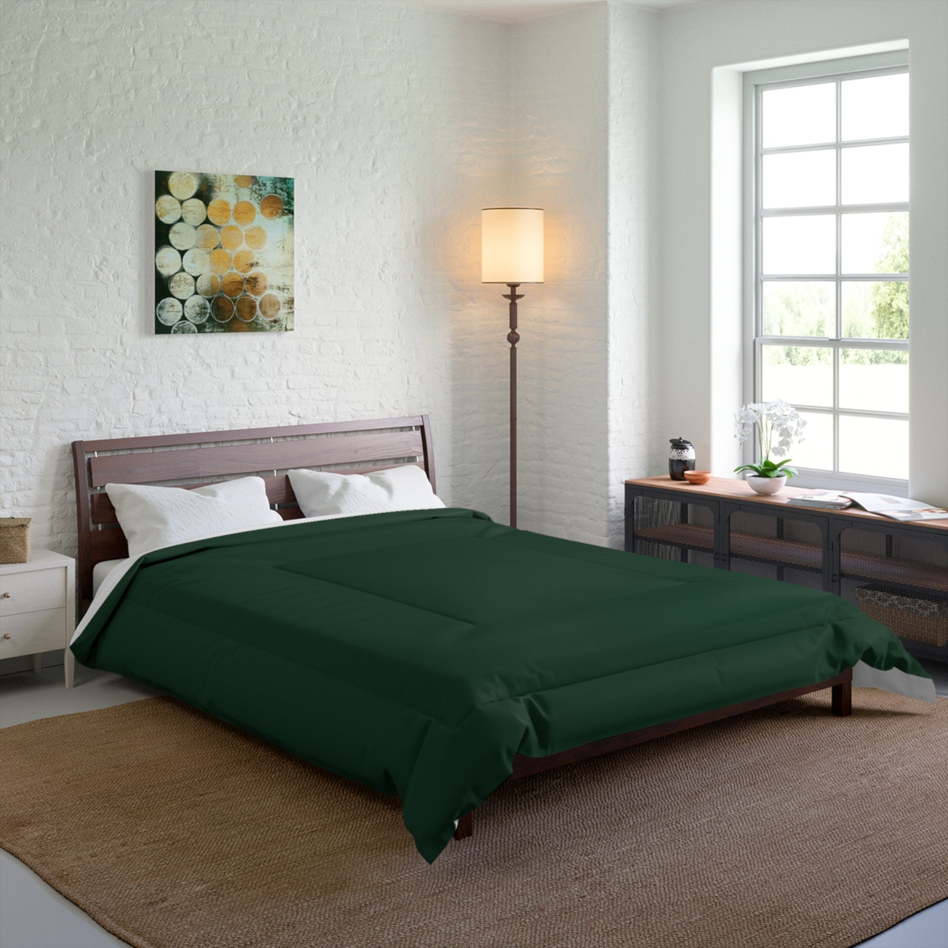 Design Comforter – stilvolle Tagesdecke mit weichem Griff - Forest Green - WOOVE