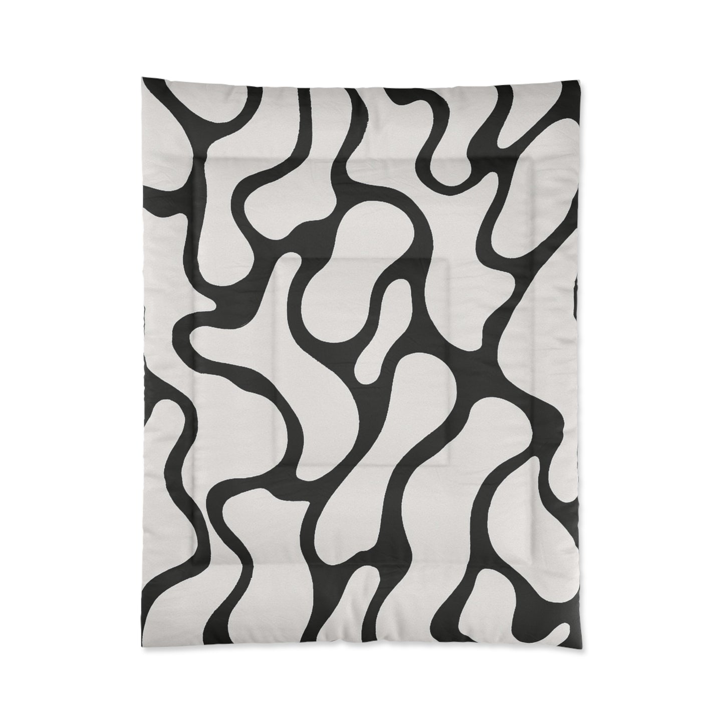Design Comforter – stilvolle Tagesdecke mit weichem Griff - Black & White Flow - WOOVE