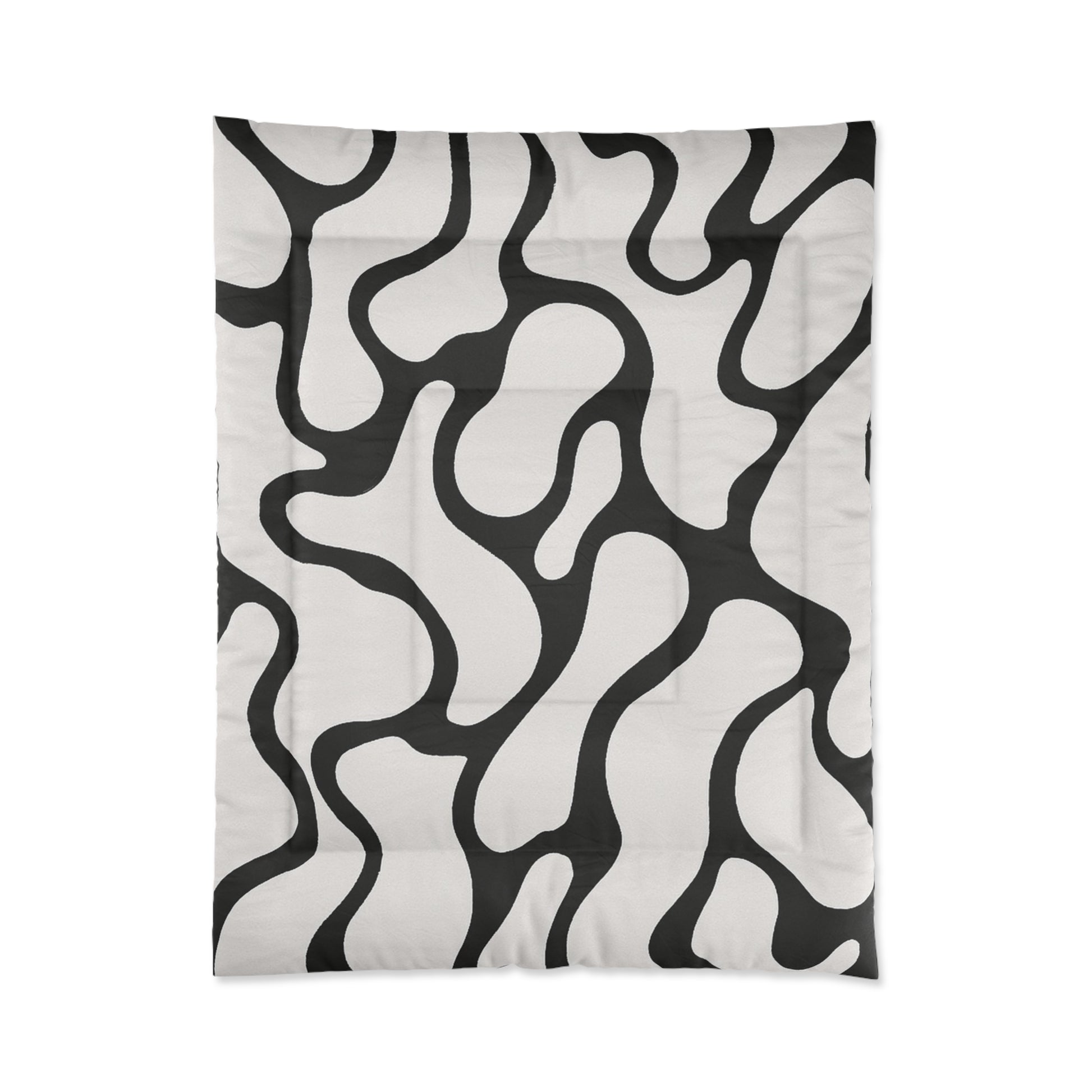 Design Comforter – stilvolle Tagesdecke mit weichem Griff - Black & White Flow - WOOVE