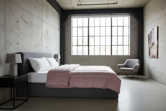 Design Comforter – stilvolle Tagesdecke mit weichem Griff - Blush - WOOVE