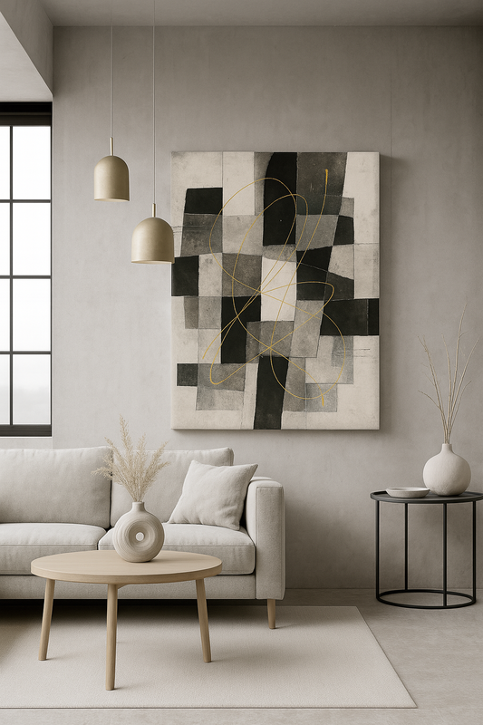 Gilded Lines No.1 / Leinwandbild - WOOVE