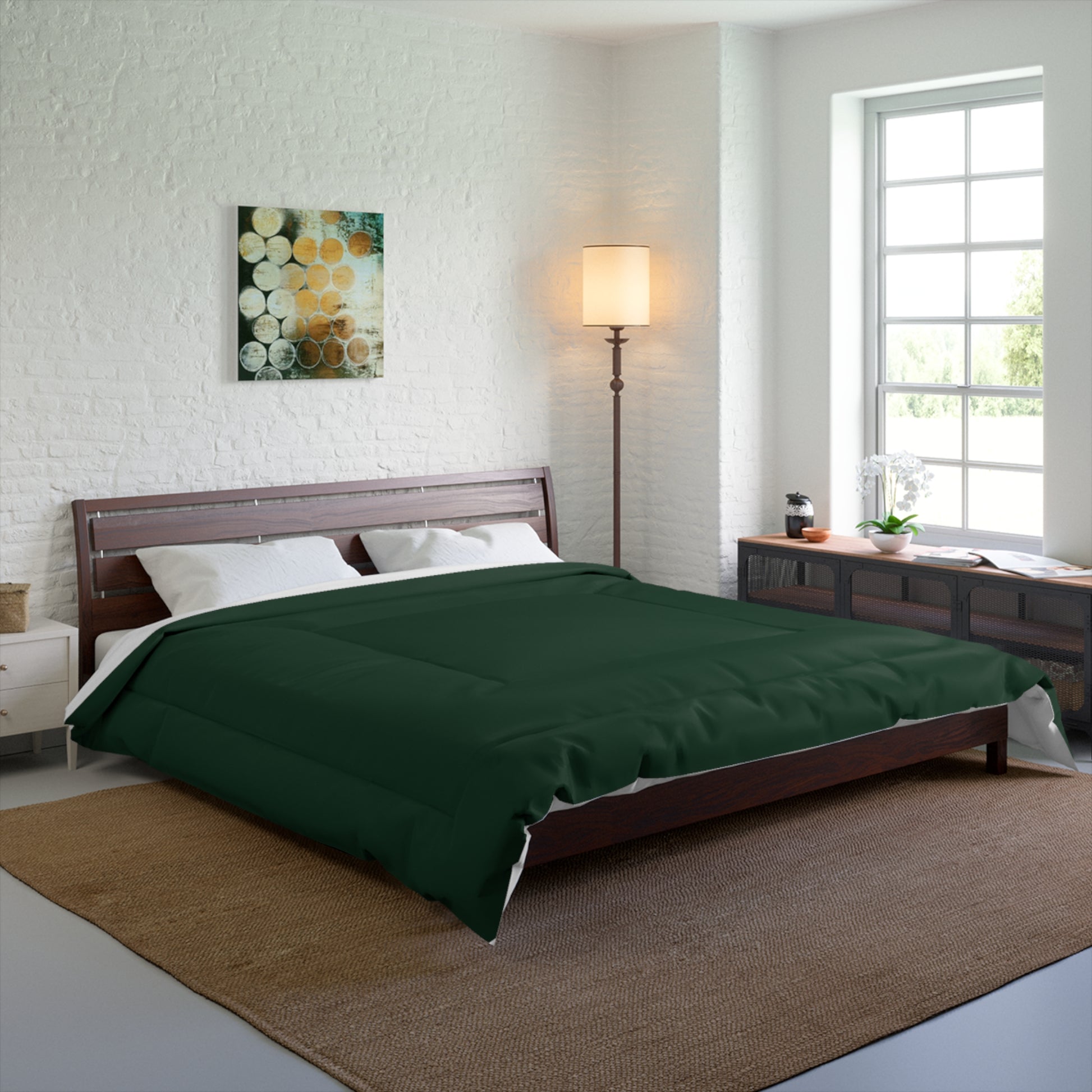 Design Comforter – stilvolle Tagesdecke mit weichem Griff - Forest Green - WOOVE