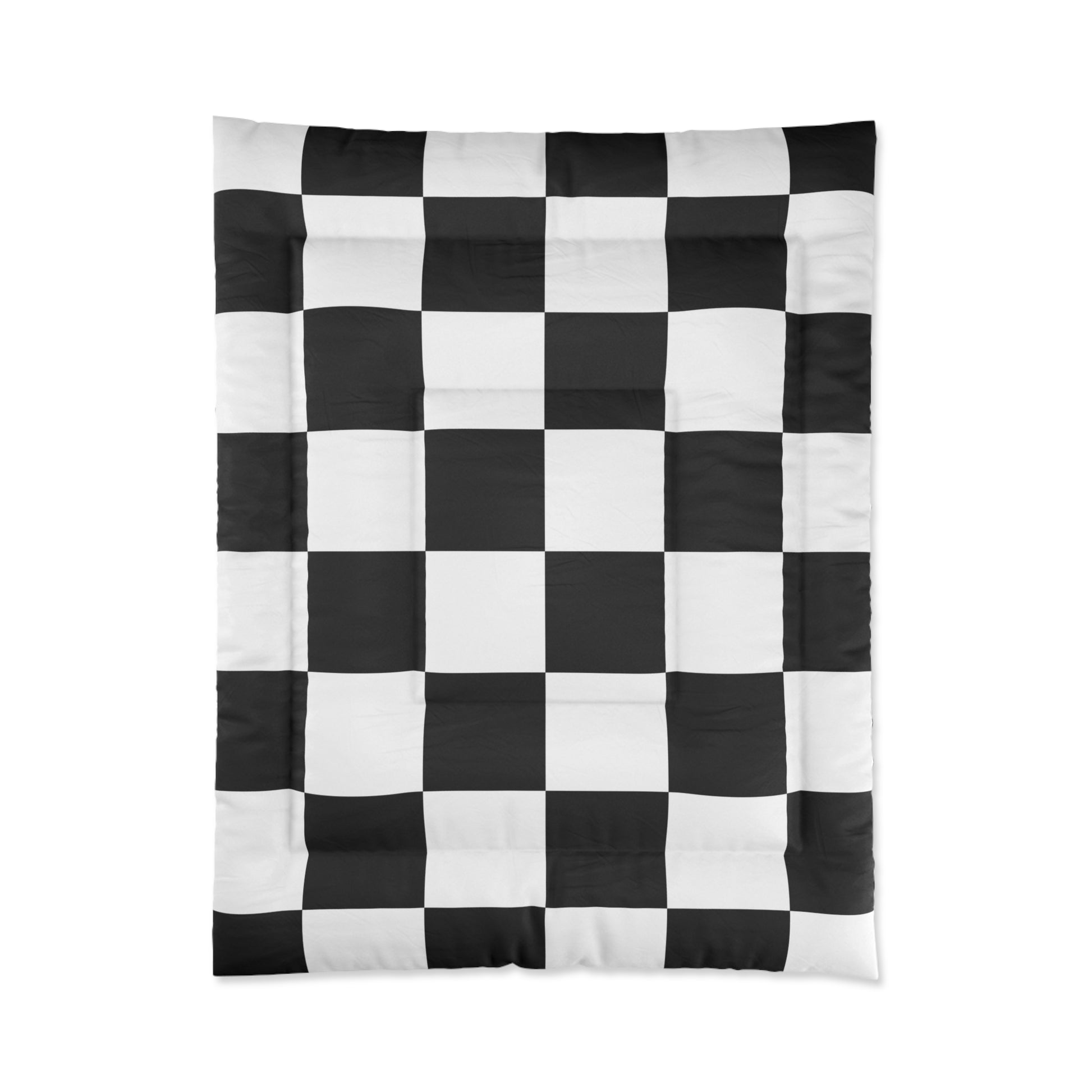Design Comforter – stilvolle Tagesdecke mit weichem Griff - Black & White Chess - WOOVE
