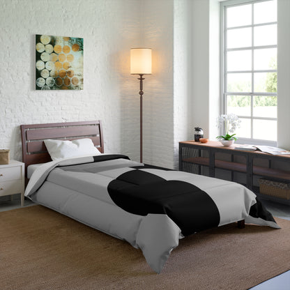 Design Comforter – stilvolle Tagesdecke mit weichem Griff - Black & Silver - WOOVE