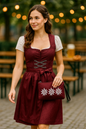 Wiesn Capsule - Clutch/ Crossbody Bag Bordeaux Edelweiss - WOOVE