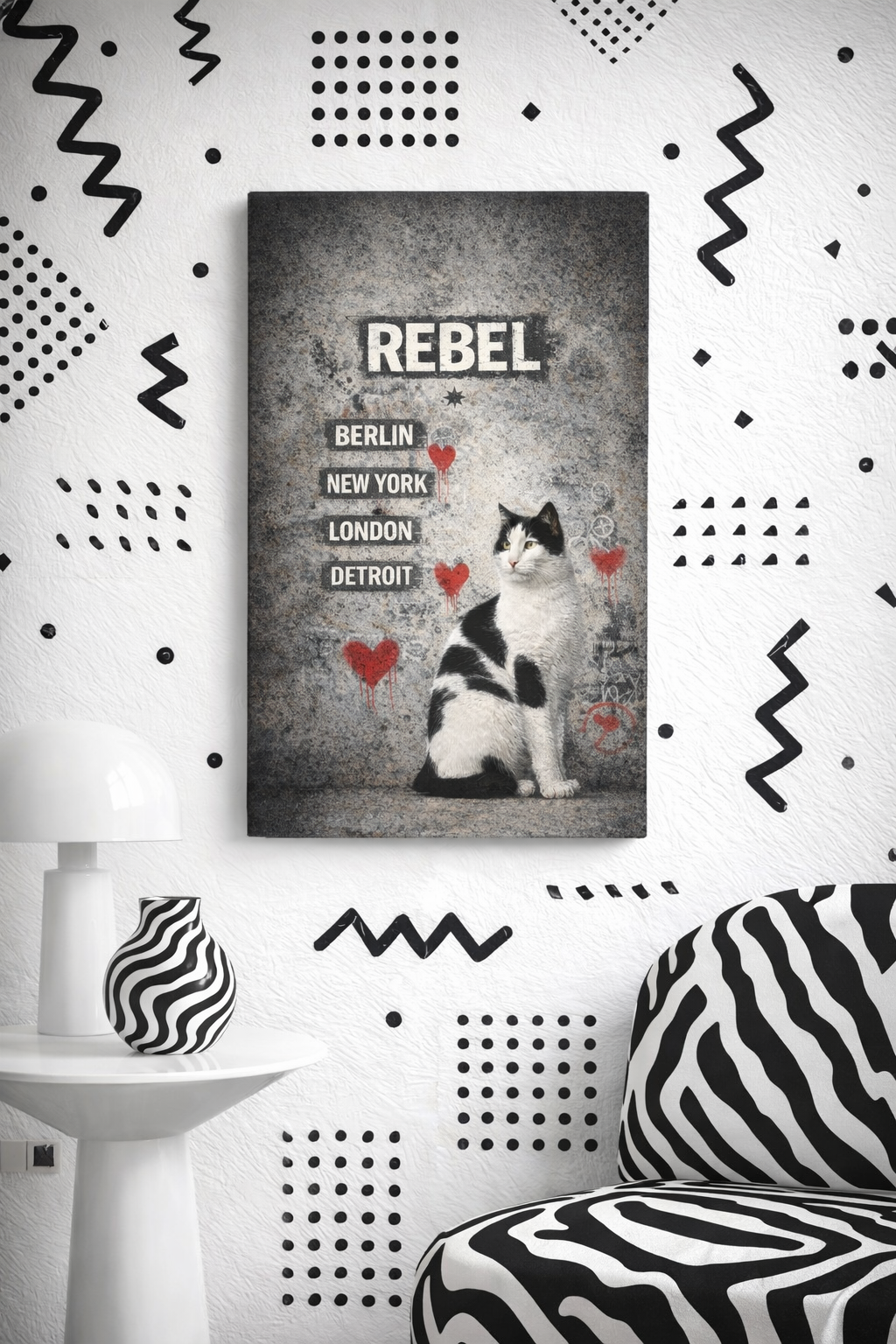 Rebel Cat / Leinwandbild