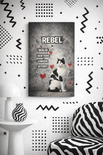 Rebel Cat / Leinwandbild