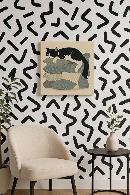 Catnap on Screen / Mini-Leinwandbild - WOOVE