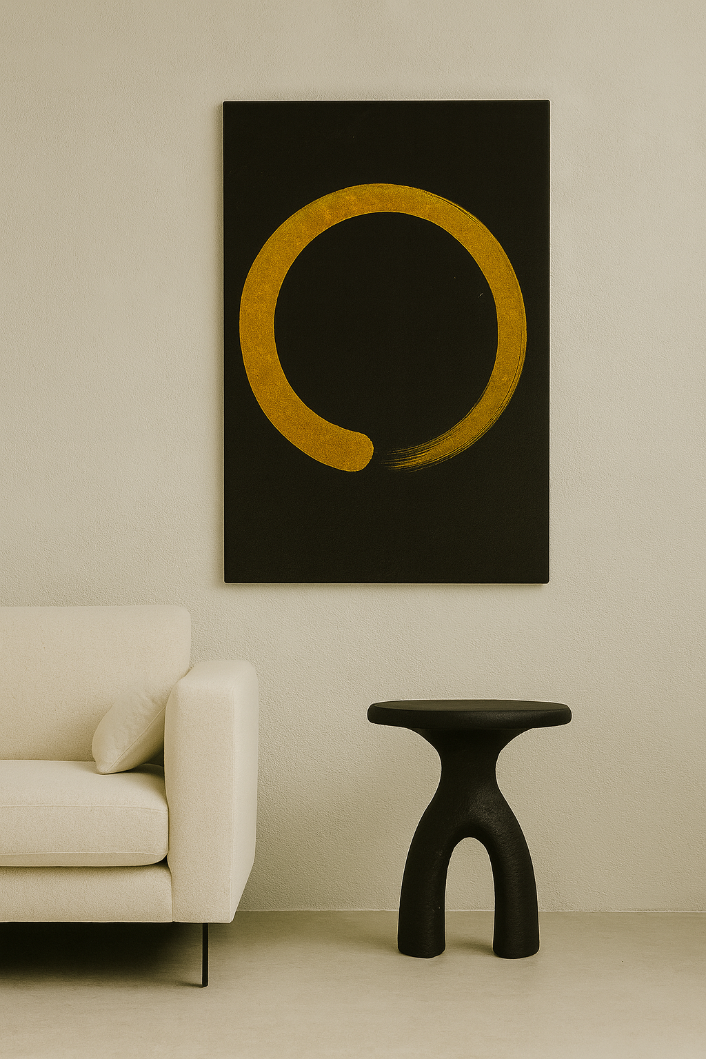 Golden Ensō / Leinwandbild - WOOVE