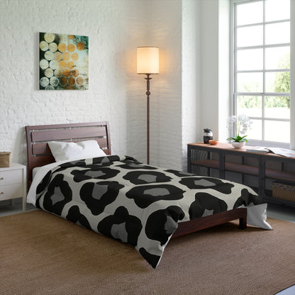 Design Comforter – stilvolle Tagesdecke mit weichem Griff - Bold Leopard Grey - WOOVE