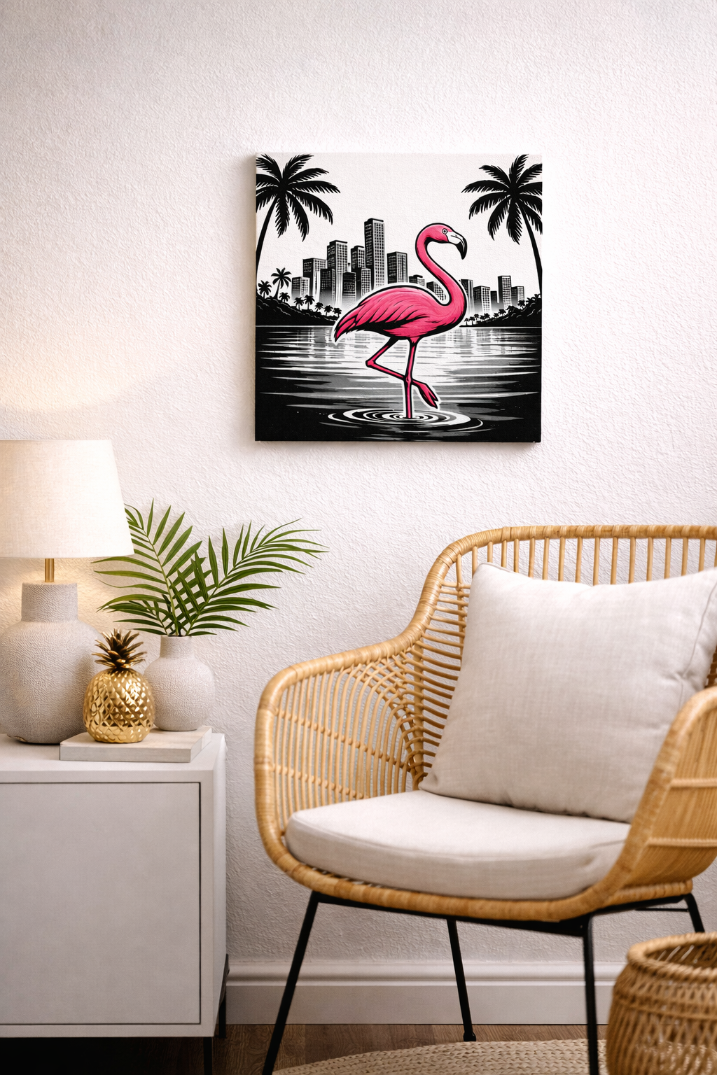 City Flamingo Miami / Leinwandbild