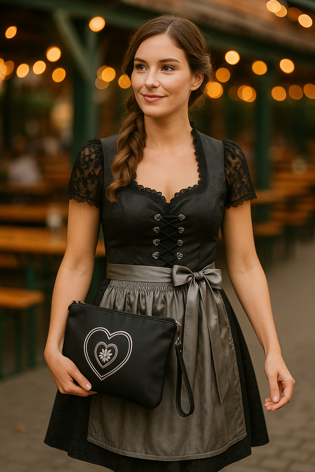 Wiesn Capsule - Clutch/ Crossbody Bag Black - WOOVE