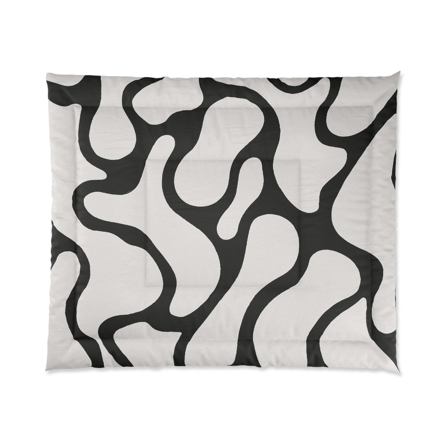 Design Comforter – stilvolle Tagesdecke mit weichem Griff - Black & White Flow - WOOVE