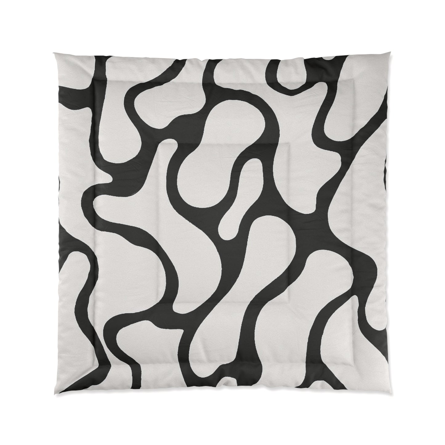 Design Comforter – stilvolle Tagesdecke mit weichem Griff - Black & White Flow - WOOVE