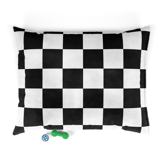 Cozy Pet Bed - Heimtierbett Black & White Chess (S/M/L) - WOOVE