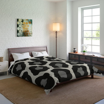 Design Comforter – stilvolle Tagesdecke mit weichem Griff - Bold Leopard Grey - WOOVE