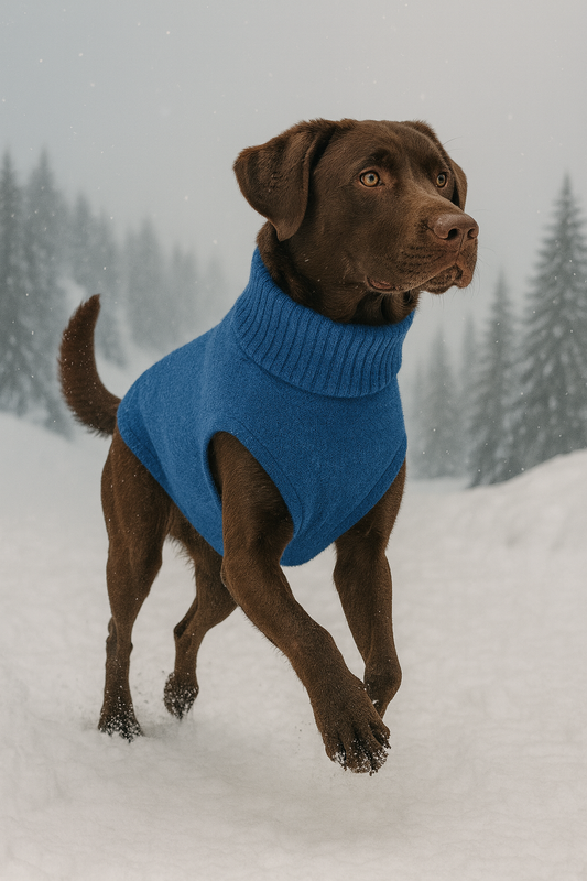 Hunde Strickpulli - Yale Blau / gestrickt, OEKO-TEX®