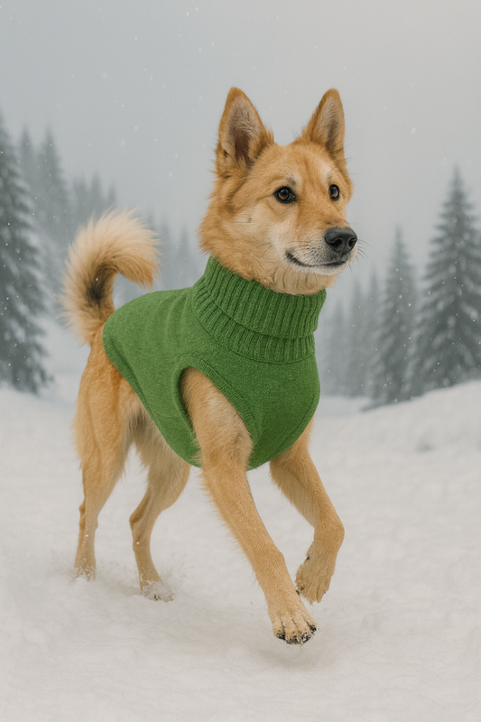 Hunde Strickpulli - Grün/ gestrickt, OEKO-TEX®