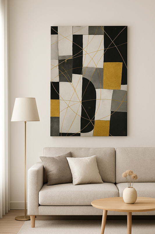 Gilded Lines No.4 / Leinwandbild - WOOVE