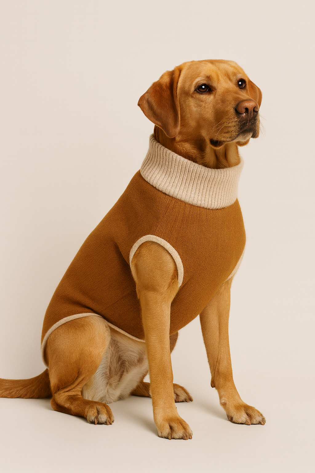 Hunde Strickpulli - Cognac & Sand / gestrickt, OEKO-TEX® - WOOVE