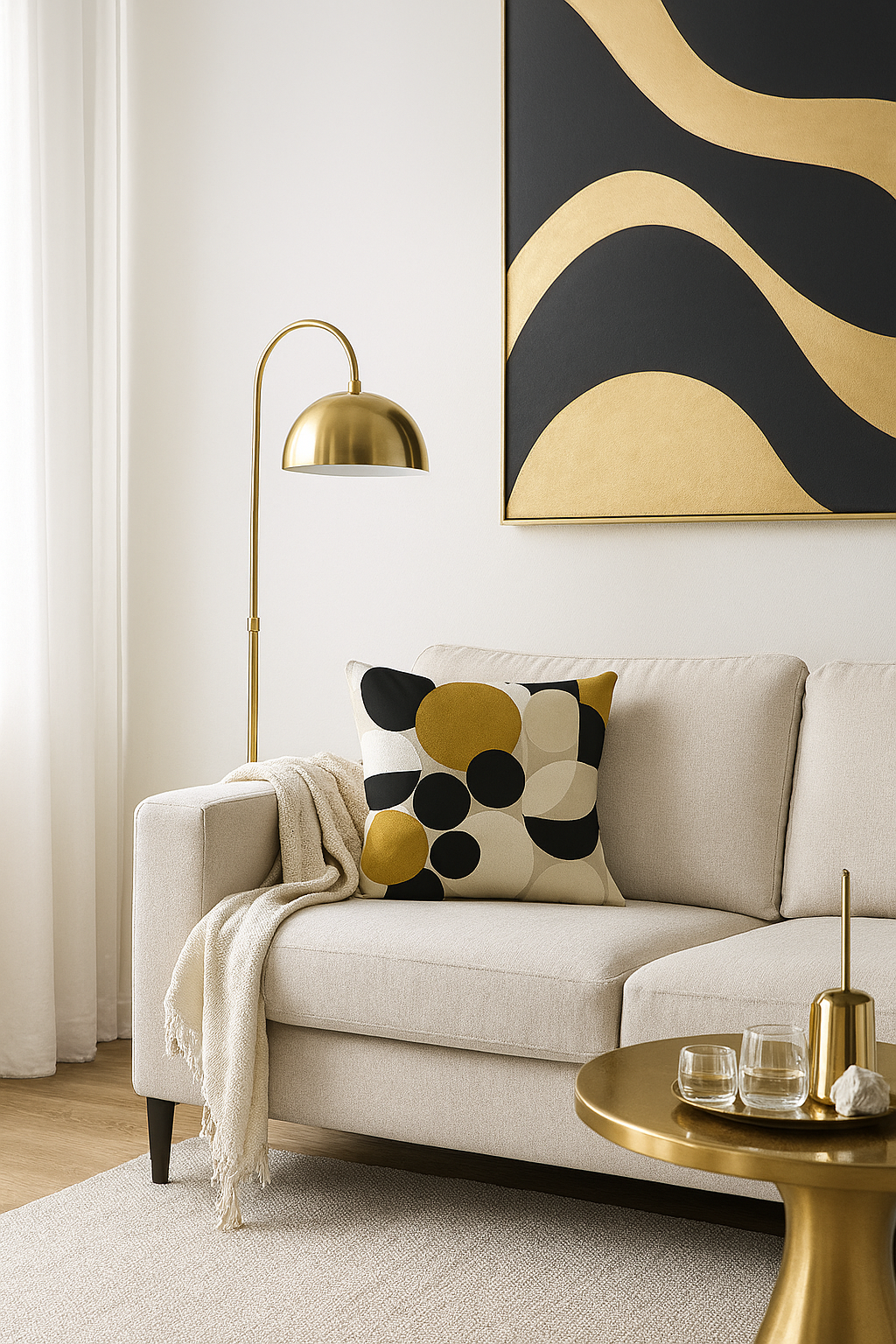 NOA.HOME. / Golden Dots / Print-Kissenbezug - WOOVE
