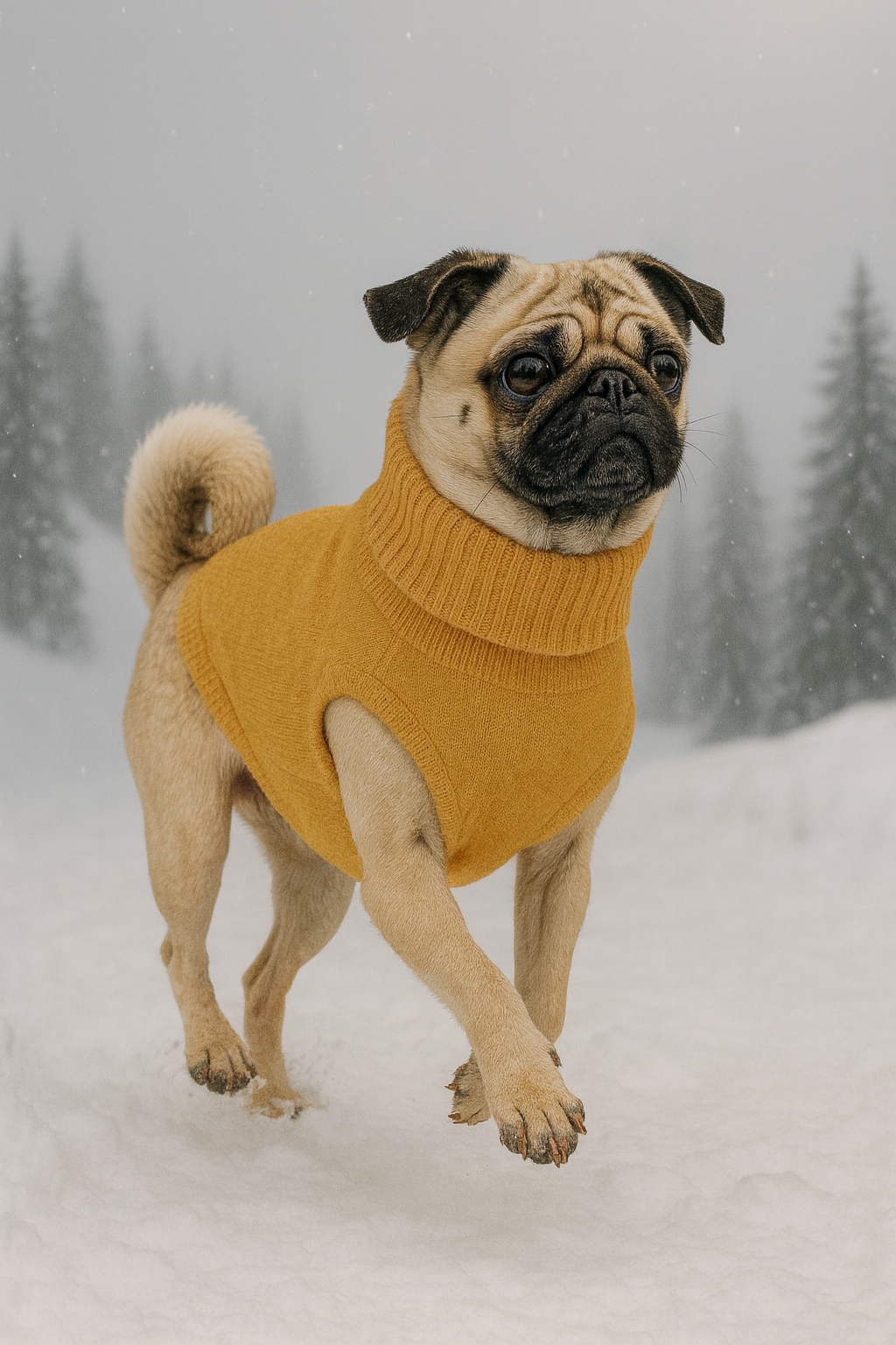 Hunde Strickpulli - Senf / gestrickt, OEKO-TEX®