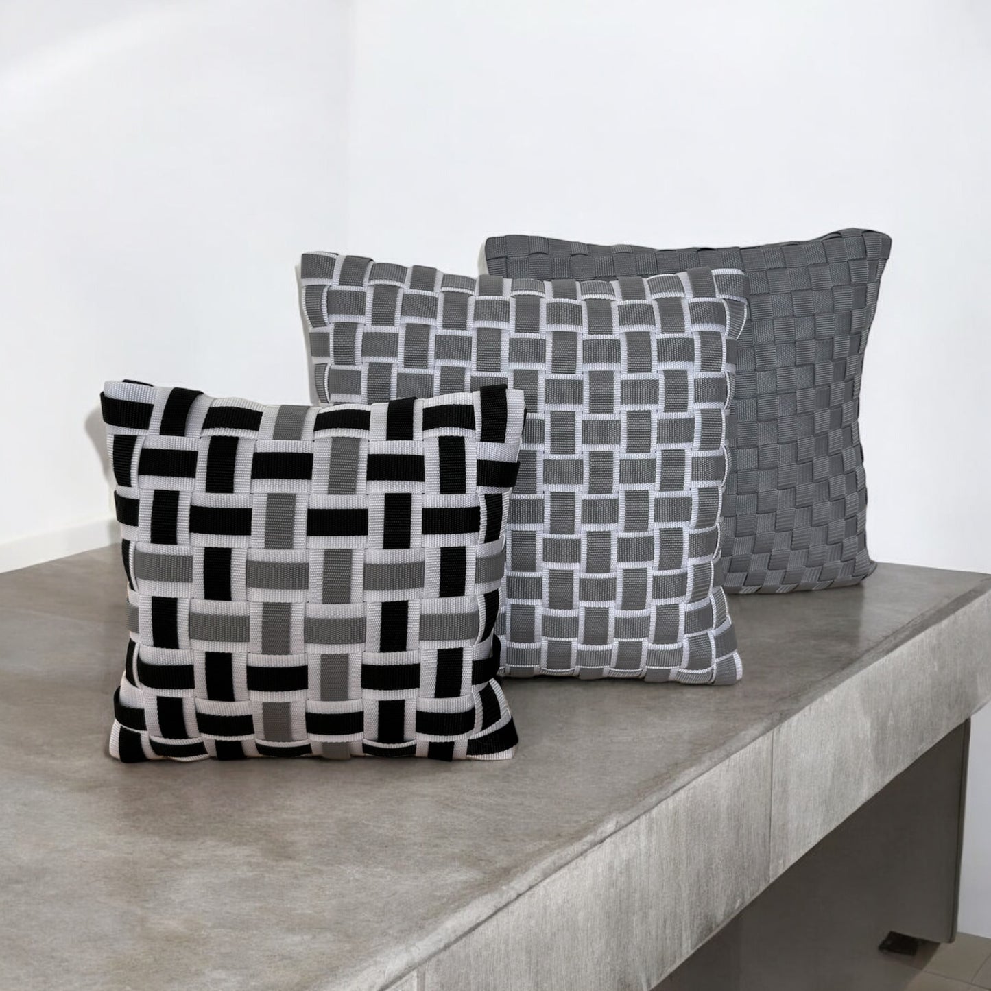 05 STONE2 White &amp; Grey l Cushion Cover