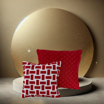 06 AMARYLLIS1 White &amp; Red l Cushion Cover