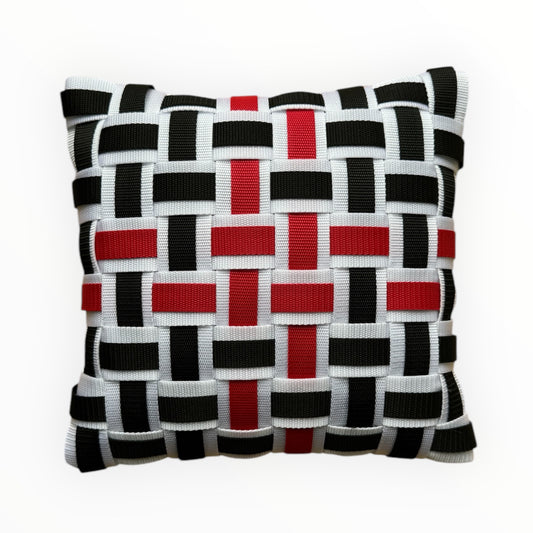 06 AMARYLLIS2 White, Black &amp; Red l Cushion Cover