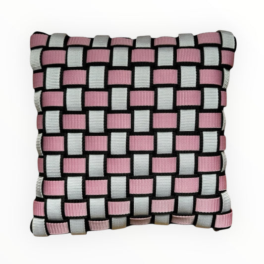 06 AZALEA2 Black, White &amp; Pink l Cushion Cover