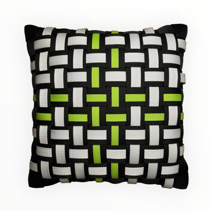 021 NEON GRID LIME neon mix l pillow cover