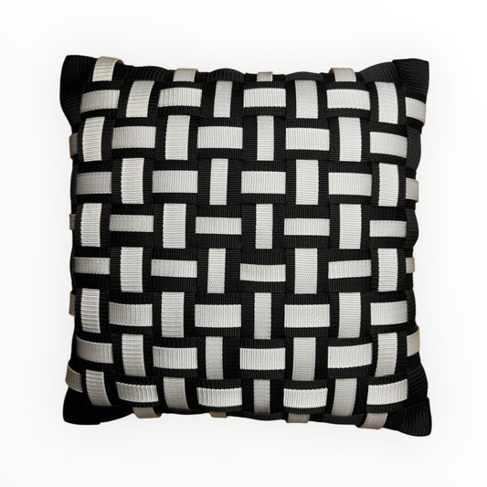 021 NEON GRID MONOCHROME Black &amp; White l Cushion cover