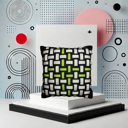 021 NEON GRID LIME neon mix l pillow cover