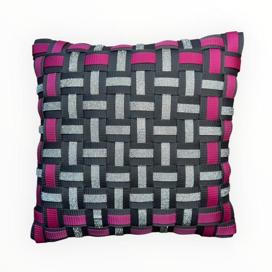 08 NEON PULSE mit Strass in Silber l Kissenbezug - WOOVE