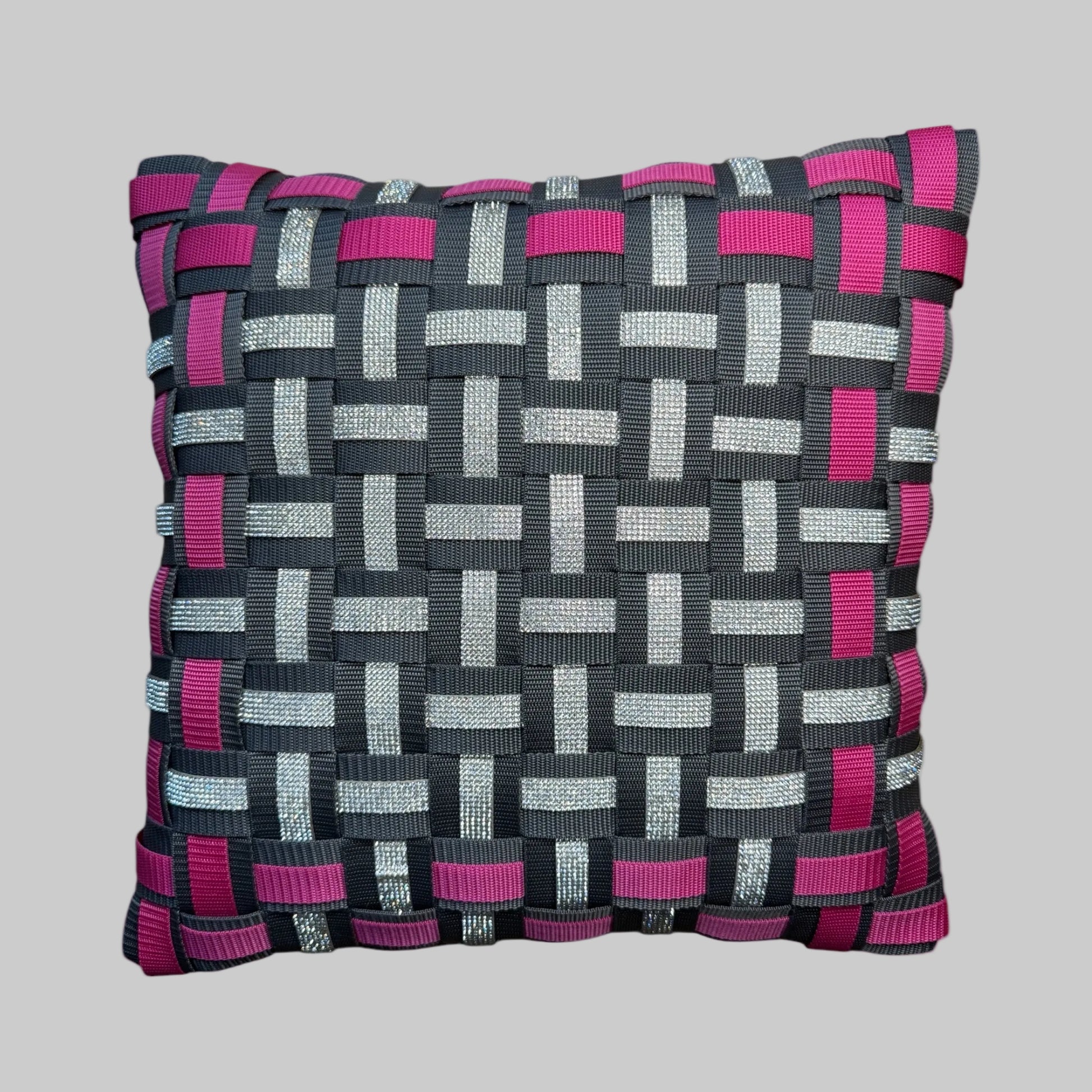 NEON PULSE mit Strass in Silber l Kissenbezug - WOOVE