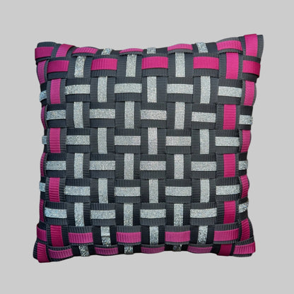 NEON PULSE mit Strass in Silber l Kissenbezug - WOOVE