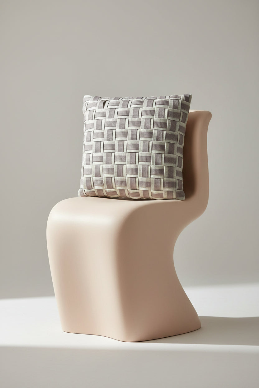 03 BEIGE GRID Beige &amp; Sand l Cushion cover