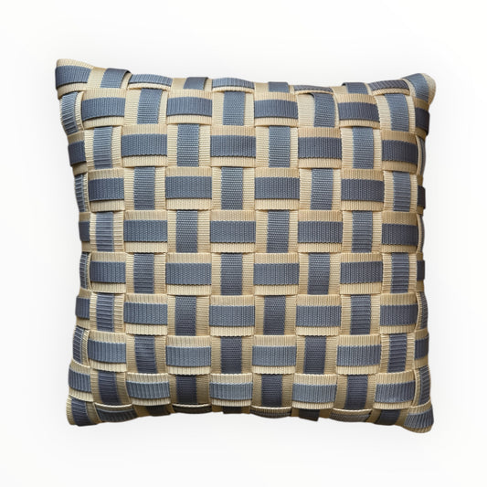 03 DIS Creme & Taubenblau l Kissenbezug - WOOVE