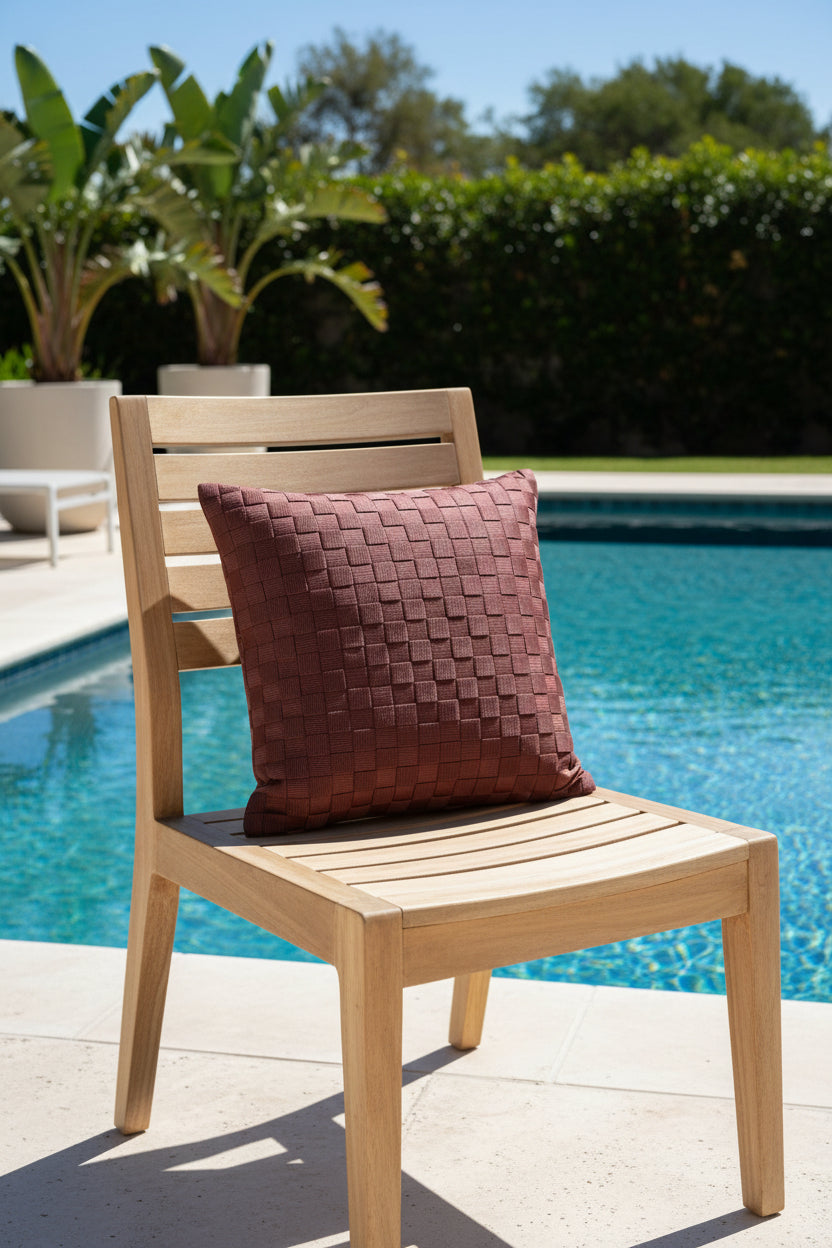 Cuero - Handgewebtes Design-Kissen / Cognac