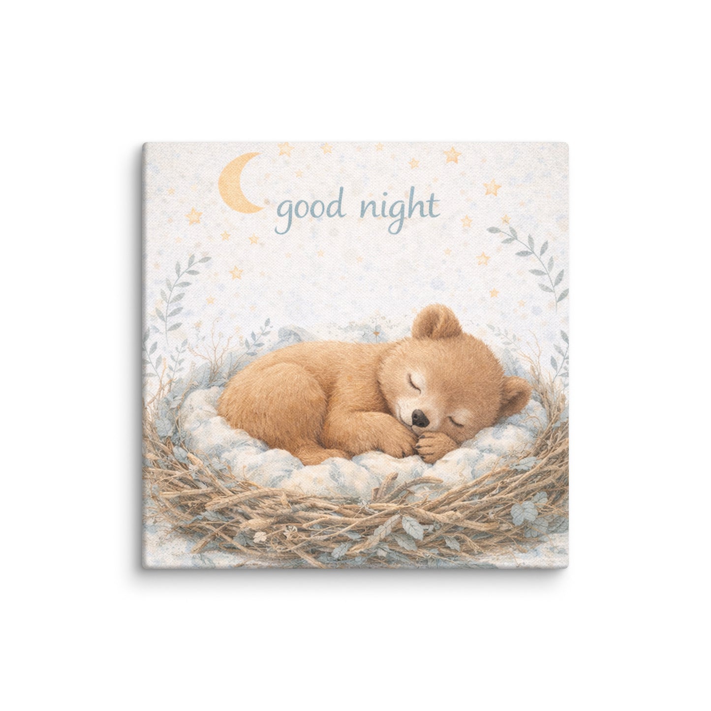 Good Night Bear / Mini Canvas Print
